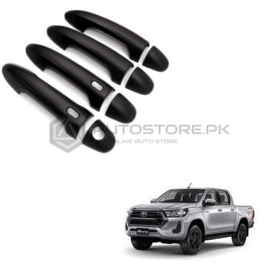 Toyota Hilux Revo Rocco Style Door Handle Covers Matte Black 2016-2023