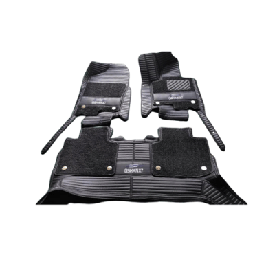 Changan Oshan X7 9D Floor Mats Horizontal Stitch Black With Black Grass 2021-2023