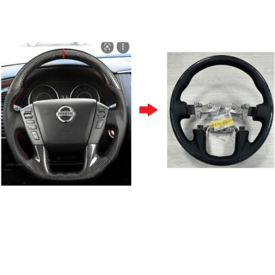 Wood Leather Steering V2 For Nissan Y62 2019-2022