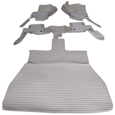 Toyota Land Cruiser FJ300 9D Floor Mats Horizontal Stitch Beige With Beige Grass 2022-2023