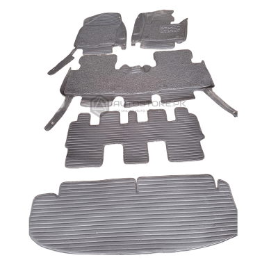 Hyundai Santa Fe 9D Floor Mats Horizontal Stitch Black With Black Grass 2019-2023