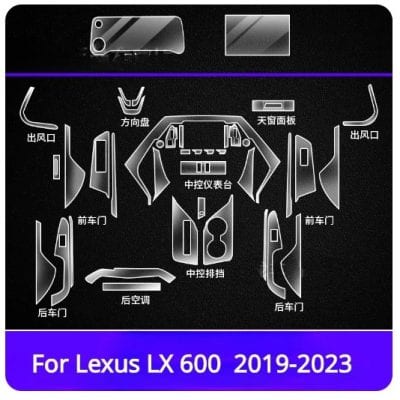 Lexus LX600 Interior Premium Paint Film TPU Sheets 2019-2023
