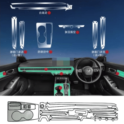 Honda Civic Interior Premium Paint Film TPU Sheets 2023