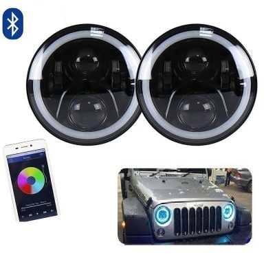 RGB Jeep LED Headlights Round Shape with Bluetooth - 7 Inches
