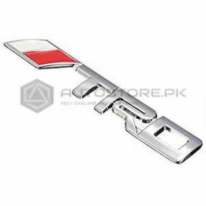 TRD Silver Metal Logo Red Chrome Each