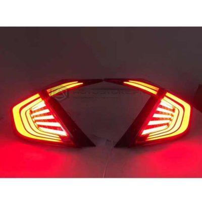 Honda Civic Back Lava Tail Lamps Red 2016-2021