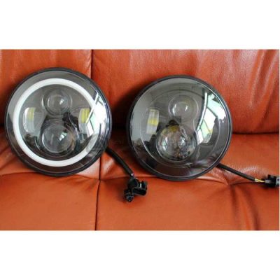 Jeep LED Projection Headlight with Round DRL 7-inches