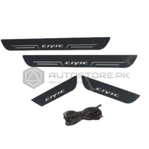 Honda Civic Sill Plates with LED Bar Red 2016-2021