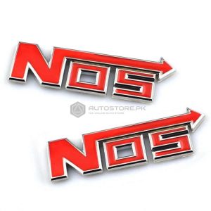 NOS Metal Logo Red