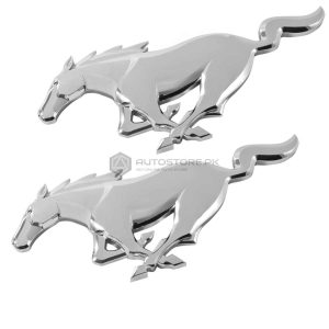 Mustang Metal Logo Chrome Pair