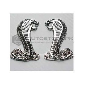 Cobra Metal Logo Black Chrome Each