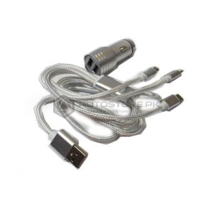 Car Mobile Charger with 3in1 Charging Cable