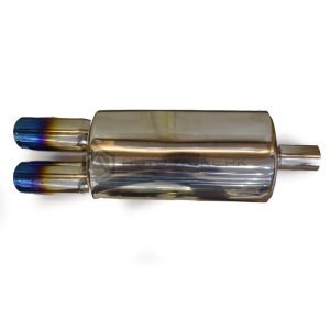 Universal Twin Tail Pipe Back Box Racing Exhaust Stainless Steel