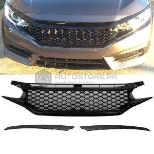 Honda Civic SI Mesh Grill Glossy Black 2016-2021
