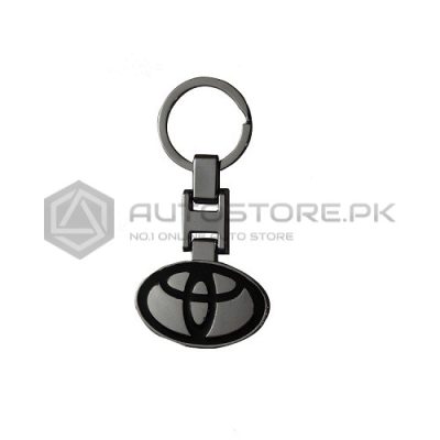 Toyota Logo Black and Sliver Chrome Key Chain