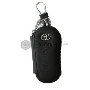 Toyota black leather keychain