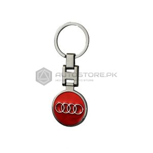 Red Chrome Audi Metal Key Chain