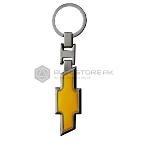 Yellow Chevrolet Logo Metal Key Chain
