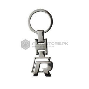 R Chrome Metal Key Chain