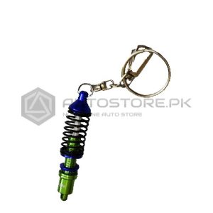 Green and Blue Spring Metal Key Chain