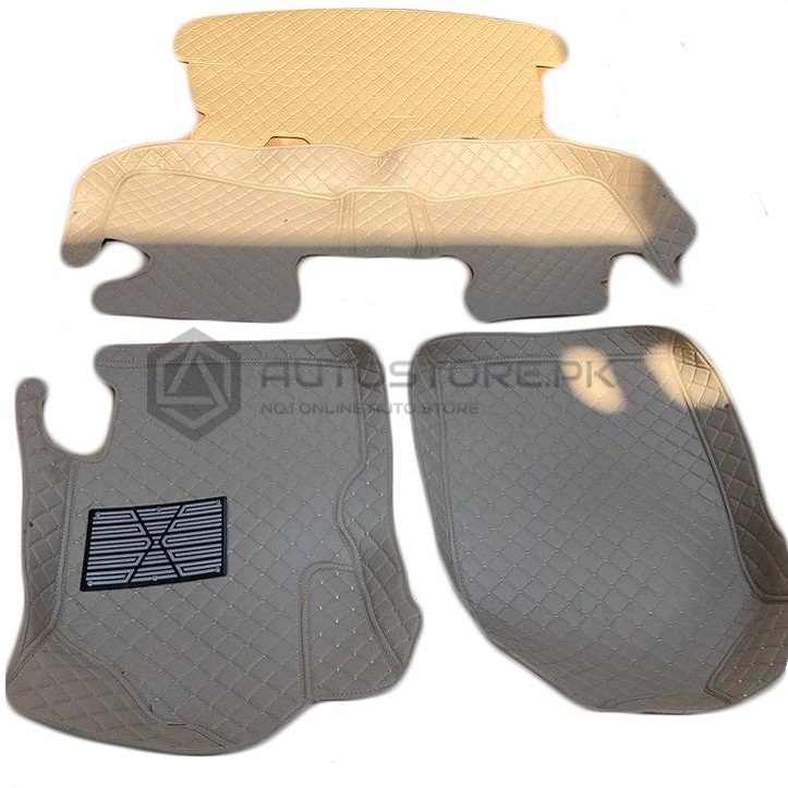 Honda BRV 7D Diamond Floor Mats Beige with Beige Stitch
