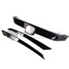 Honda Civic Turbo Black Grill Trim 3pc Set 2016-2021 thumbnail 1