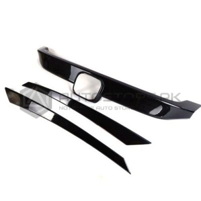 Honda Civic Turbo Black Grill Trim 3pc Set 2016-2021