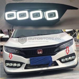 Honda Civic Bugatti Style DRL Fog Lamp 2016-2021