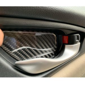 Honda Civic Interior Door Handle Carbon Fiber Trim 2016-2021