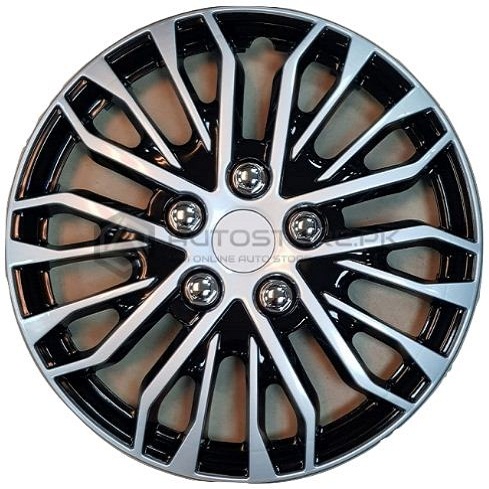 Black and Silver Wheel Cover 14 Inches 