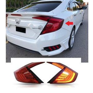 Honda Civic Sequential Running Lava Tail Lamp Without Smoke V3 2016-2021