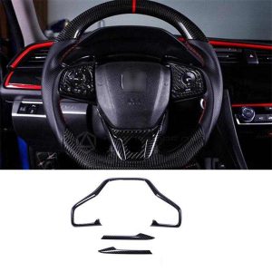 Honda Civic Steering Multimedia Carbon Fiber Trim 2016-2021