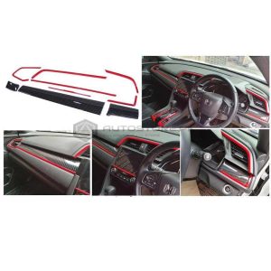 Honda Civic FC Carbon Fiber Dashboard Red Trim 2016-2021