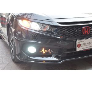Honda Civic Fog Lamp Cover Drl Heartbeat Style LED 2016-2021