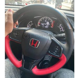 Honda Civic Carbon Fiber Steering Wheel Cover 2016-2021