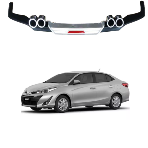 Toyota Yaris Rear Bumper Diffuser Black and Silver 2020-2023