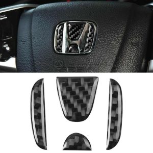 Honda Steering Logo Trim Carbon Fiber
