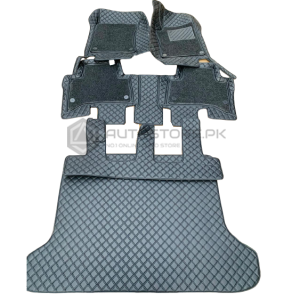 Toyota Prado 9D Diamond Floor Mats Black Stitch with Black Grass 2016-2021