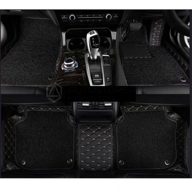 MG HS 9D Floor Mats Horizontal Stitch Black With Black Grass 20202021 Autostore.pk