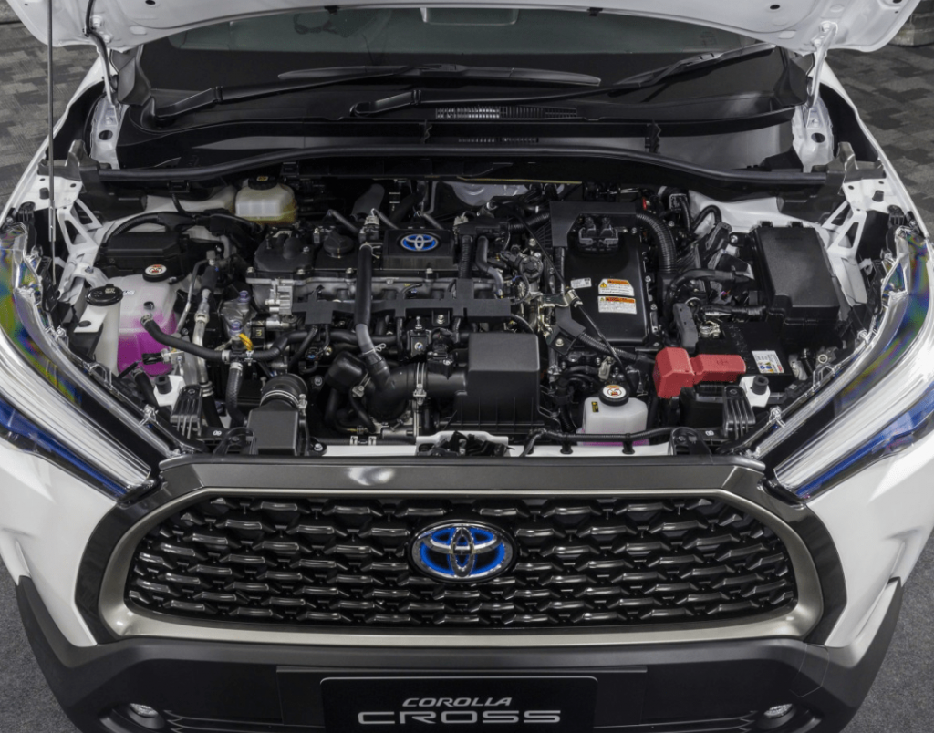 corolla cross under the hood
