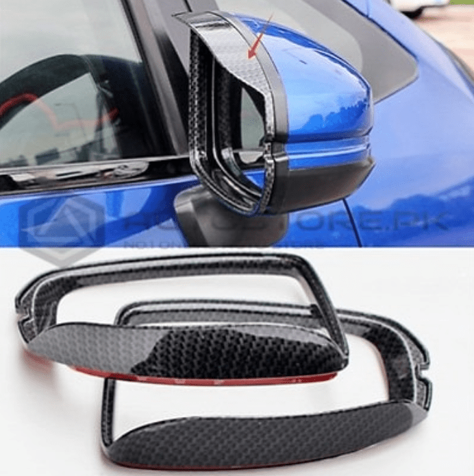 Honda Civic Rain Visor Side Mirror Carbon Fiber Trim
