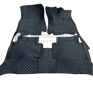 Audi E Tron 7D Luxury Floor Mats Black with Black Stitch 2021