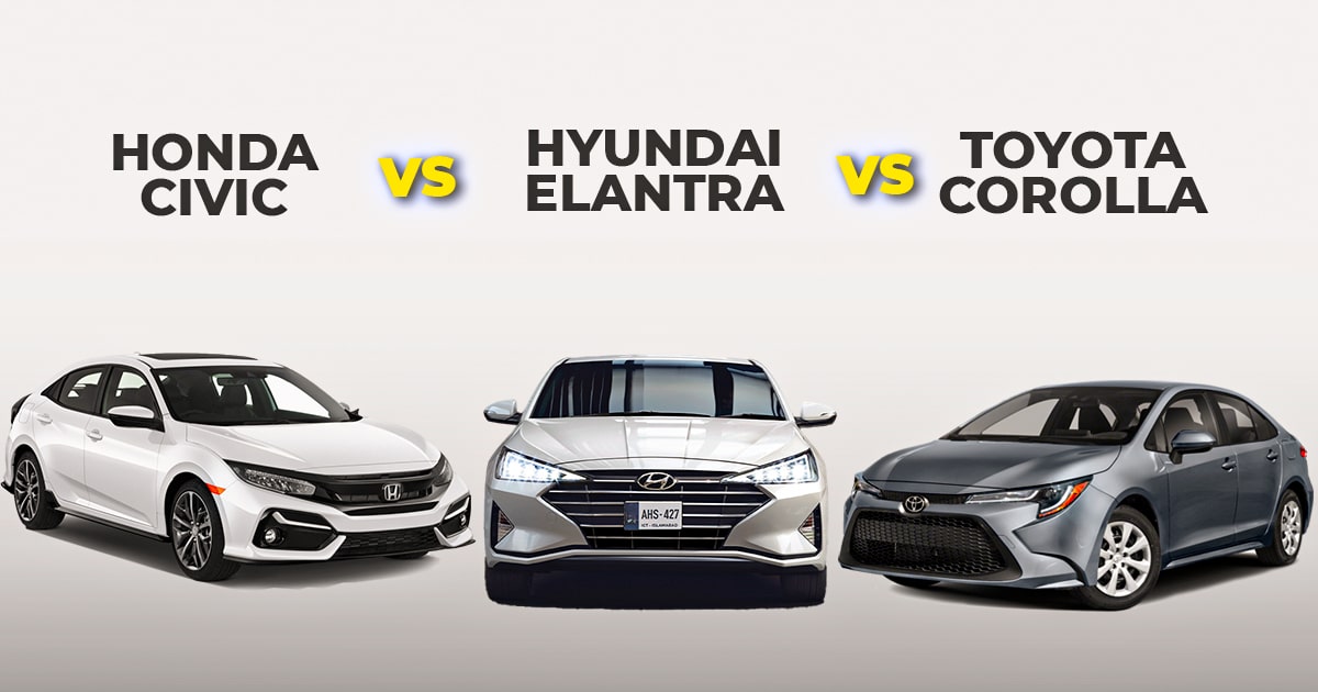 sedan cars corolla vs civic vs elantra