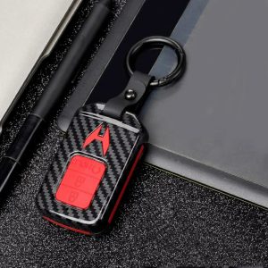 Honda Civic Black and Red Carbon Fiber Key Cover 2016-2021
