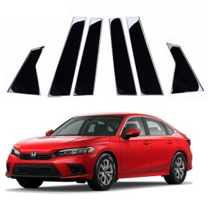 Honda Civic Door Pillar Glossy Black Trim 2022-2023