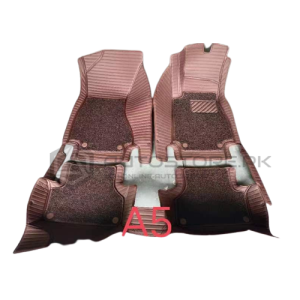 Audi A5 9D Floor Mats Horizontal Stitch Coffee With Coffee Grass 2016-2020