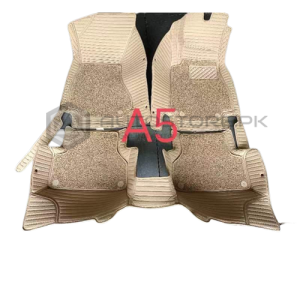 Audi A5 9D Floor Mats Horizontal Stitch Beige With Beige Grass 2016-2020