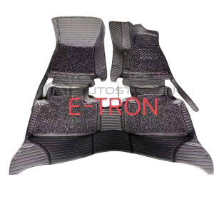 Audi E Tron 9D Floor Mats Horizontal Stitch Black With Black Grass 2021-2022