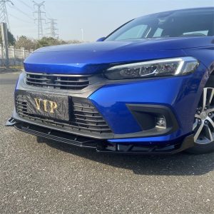 Honda Civic Batman Style  / Shark Fin Style Front Splitter Matt Black 2022-2023