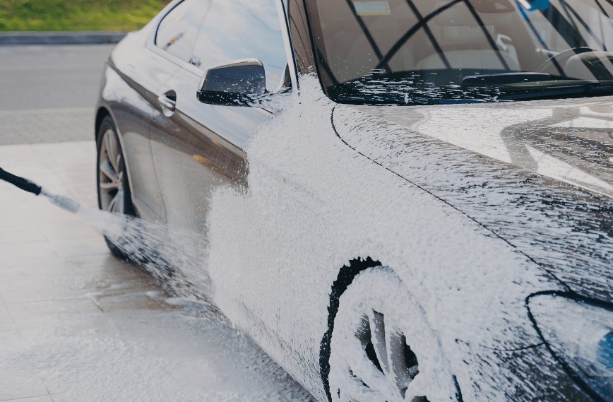 car shampooing and foaming